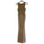 Mac Duggal Ieena 26598 Sequin Sheath Gown Champagne Nude Beige Size 2 NWT Gold Photo 1