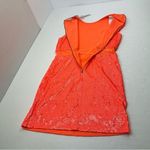 Alice + Olivia  Cara Sleeveless Coral Orange Sequin Mini Dress SZ 14 Back Zip NEW Photo 13