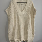 A New Day Ivory Knit Oversize V-Neck Sweater Vest Women's Size 2XL Photo 0