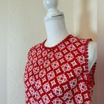 Boden Romaine Pom Linen Shift Swing Dress‎ In Post Box Red Diamond Drop Sz 8 Pink Photo 2