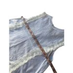 ZARA  White Eyelet Cotton Blouse with Beaded Hem Size S Photo 9