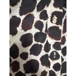 Cara Cara V Neck Blouse animal print cuff ties brown tan small Photo 4