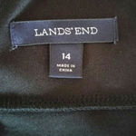 Lands' End Size 14 Stretch Ponte Knit Sheath Dress Sleeveless Black Pockets Photo 2