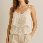 American Eagle  Outfitters Cream Sheer Lace Cami – Boho Vintage Festival Style Photo 0