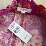 Loft NWT Linen Blend Floral Wide Leg Pants | Pink Floral | Small Photo 5