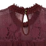 Chance or Fate Women’s Maroon Lace High Neck Blouse Top Victorian Vamp Goth Photo 9