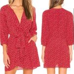 Free People ✨ Clara Red Floral Wrap Dress Front Tie Small Photo 2