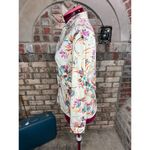 Blouse floral 1970s button up orange green pink bright Size M Photo 6