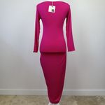 SER.O.YA Irene Dress Midi Long Sleeve Bodycon Cutout Stretch Jersey Pink M NWT Size M Photo 5