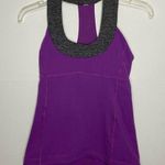 Lululemon Racerback Built In Sports Bra Tank Top Size 6 Purple Unpadded Photo 0