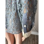 Maeve Anthropologie  Gray off white Sheer Lace Collared Button Size 12 Top NWT Photo 7