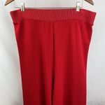 Free People Red & Pink Knit Sunday Flair Wide Leg High Waist Knit Pants L Photo 4