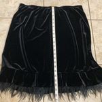 Vintage Victor Costa Velvet Feather Trim Skirt Black Size XL Photo 6