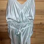 Victoria's Secret Vintage  Gold Label Size Medium Baby Blue Wrap Bodysuit Photo 2