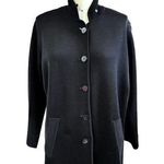 Donna Karan VTG New York Essentials Black Wool Coatigan Sweater Hong Kong Sz S Photo 0