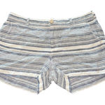 Artisan NY Women's Linen Striped Blue & White Casual Shorts Size 10 Photo 0