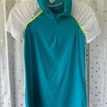 Swingdish Women's Athleisure Sporty Chic Golf Collar Top Lace Detail NWT S Blue Photo 6