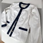 Vintage R&K Originals White Royal Blue Lady Jacket Blazer Fits Size Medium Photo 7