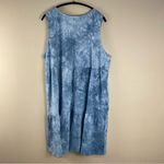 Cotton Bleu Sleeveless Tiered Babydoll Dress Blue Tie Dye Size 3X Pockets New Photo 3