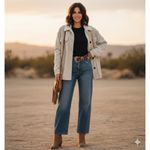 Corduroy Sherpa Lined Oversized Shacket Jacket M Button Up Soft Outerwear Beige Size M Photo 10