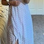 Miami Francesca’s M Lavender Purple Daisy Embroidered Wrap Dress V Neck Flutter Sleeve Photo 2