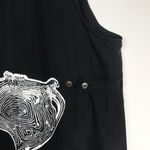 Vintage Chad’s Place Womens L Black Denim Pinafore Dress Overalls Lagenlook Size L Photo 5