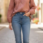 Lost + Wander  Sunday Funday Peasant Top Brown Size Small NWT Photo 0