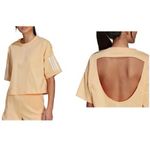 Adidas Hyperglam Boxy Cutout Vented Athletic Short Sleeve Shirt Small amber Photo 1