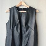 Spanx  Black Faux Leather Sleeveless Knee‎ Length Sheath Dress Size Medium Photo 3
