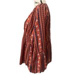 easel Floral Baby Doll Boho oversized Bell Sleeves Side Pockets Flowy Top Sz M Photo 3