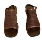 Nine West VINTAGE 1990'S/Y2K "BIDWELL" BROWN LEATHER SLINGBACK BLOCK HEELS (10) Photo 10