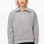Lululemon ‎ Athletica Gray Sweatshirt Sherpa and quarter zip w pockets Photo 1