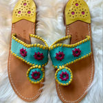 Jack Rogers  Women's Sandals in Yellow and Teal Size 6 Photo 0