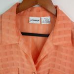 Liz Baker  14 Collared Flap Button Pocketed Squares Pattern Top 14 Plus in Orange Photo 1