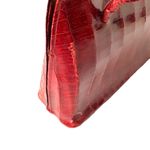 Vintage Deep Red Caiman Crocodile Made in Argentina Alligator purse flawed Photo 3
