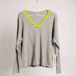 Paper + Tee Paper Tee Light Gray Ribbed Top Photo 2