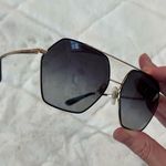 Dolce & Gabbana DG2157 Gold Aviator Polarized Polygon Sunglasses Black Photo 9