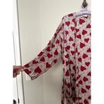 Victoria's Secret Vintage  M/L 100% Silk Robe Gold Label Red White Hearts Photo 7