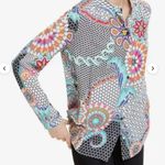 Desigual  Multicolored Print Button Down Blouse Top Size Small Photo 12