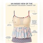 Swimsuits for All Lightweight Scoop Neck Blouson Tankini Top Plus Size 34 NWT Blue Photo 6