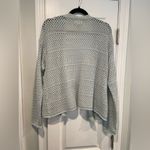 Nicole Miller Artelier  Size S Light Blue Open Front Mesh Knit Pocket Cardigan Photo 7