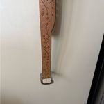 Vintage Y2K DKNY Floral Flower Embossed Tan Leather Belt Boho HoboWomen's Size M Photo 4