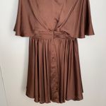 Mac Duggal  Dolman Sleeve Satin Cocktail Dress Drape Flowy Formal Size 8 New Photo 4