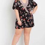 Maurice's Black Floral Romper Photo 0