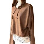 Nasty Gal brown ribbed hoodie pullover cropped grunge retro granola girl US 16 Photo 0