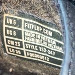 FitFlop  Sandals Women 8 Floretta Black Suede Pewter Lavender Flower Slingback Photo 5