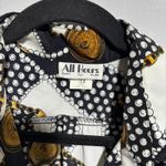 VTG Baroque Print Long Sleeve Button Up Top USA Made Womens L Gold Chain Print Size L Photo 2