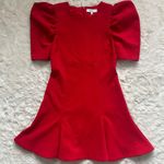 Likely Alia Dress Fit & Flare Puff Sleeve Mini in Scarlet Red Sz 8 NWT New Photo 2