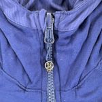 Lululemon  Reversible Navy Blue Hooded Zip Up Athletic Jacket Thumbholes Size 10 Photo 3