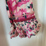 Rococo Sand Mimi Ruffle Trim Long Sleeve Mini Wrap Dress Pink Floral Barbiecore Pink Photo 11